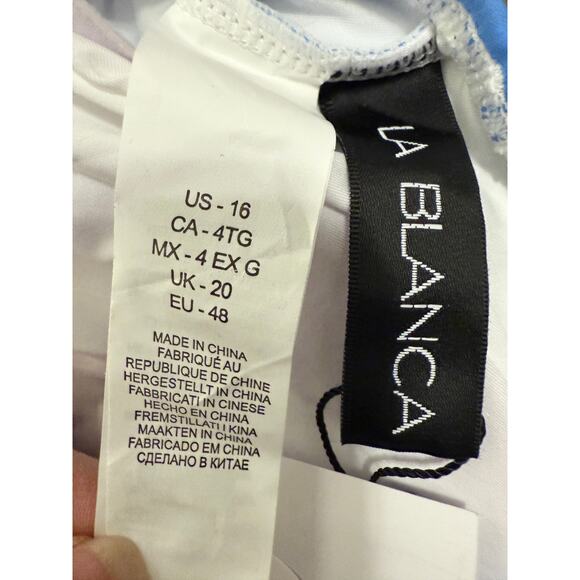 La Blanca Beachside Bay High-Neck Keyhole One Piece Swimsuit 16 Plus NWT - Picture 5 of 8